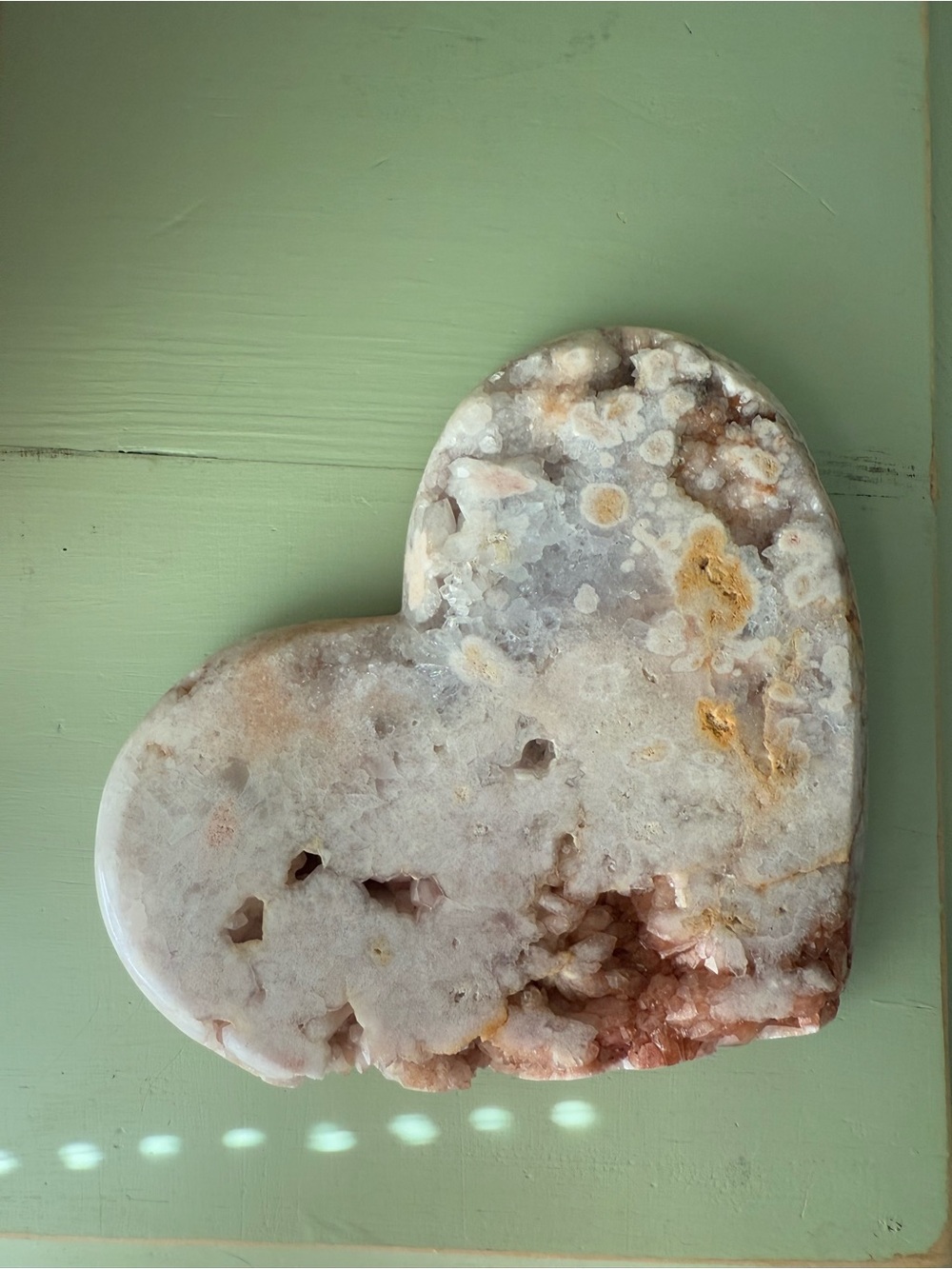 Pink Amethyst Heart Shaped Crystal Geode Decorative Sculpture - Picture 8 of 9